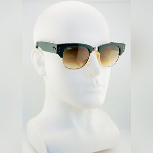 Ray-Ban Mega Clubmaster Sunglasses RB0316-S Polished Green and Gold Frame UNISEX